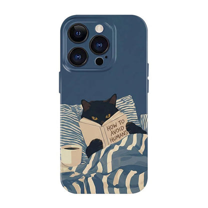Cute Cat Phone Case for iPhone – Slim Frosted Hard Shell