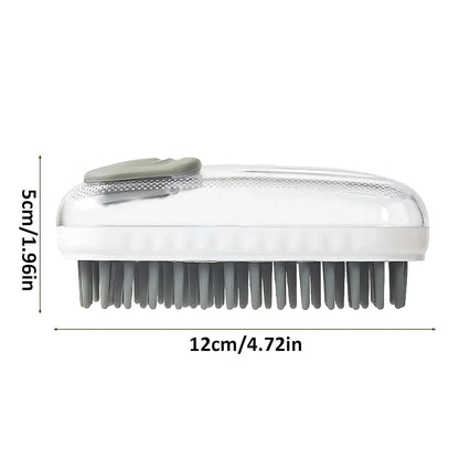 Awpland Soft Dog Bath Brush with Shampoo Dispenser for Bathing and Shedding