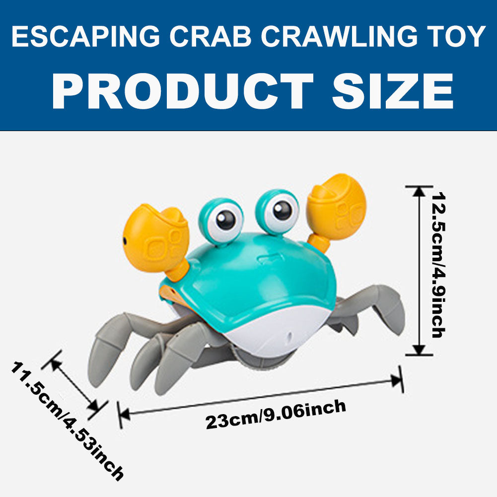 Escaping Crab Dog Toy with Obstacle Avoidance Sensor and Music Sounds & Lights for Dogs Cats Pets