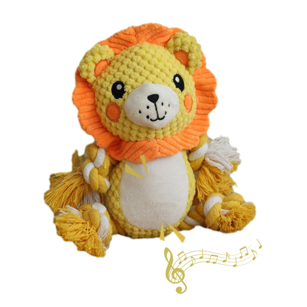 Plush Dog Toy - Cute Lion Shape and Durable Squeaky Dog Toys