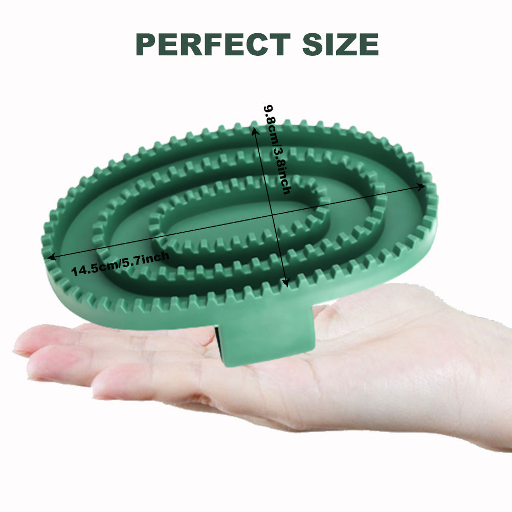 Pet Shampoo Bath Brush Soothing Massage Rubber Comb with Handle