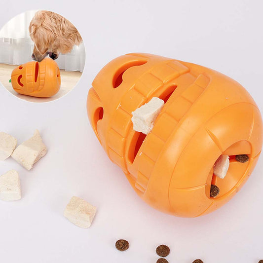 Pumpkin Dog Puzzle Toys with Treat Dispenser for Small Medium and Large Dogs IQ Training and Playing