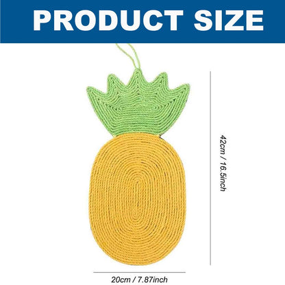 Natural Sisal Pineapple Shape Cat Scratch Mats, Anti-Slip Cat Scratching Pads Toy for Indoor Cats