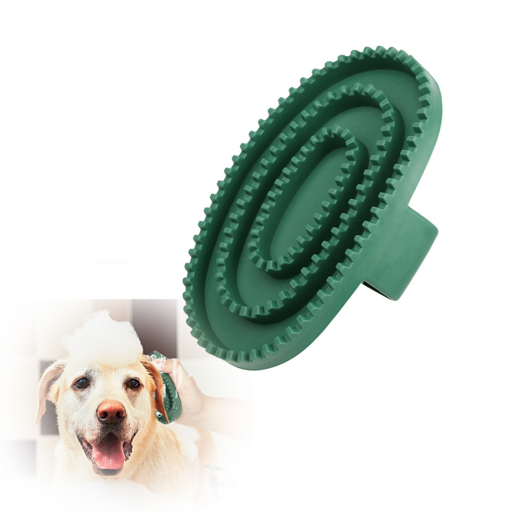 Pet Shampoo Bath Brush Soothing Massage Rubber Comb with Handle