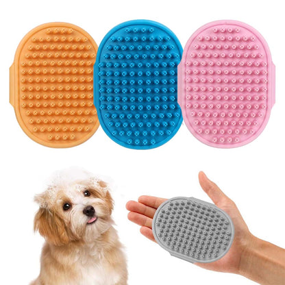 4pcs Pet Shampoo Bath Brush Soothing Massage Rubber Comb with Adjustable Ring Handle for Long Short Haired Dogs and Cats