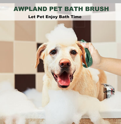 Pet Shampoo Bath Brush Soothing Massage Rubber Comb with Handle