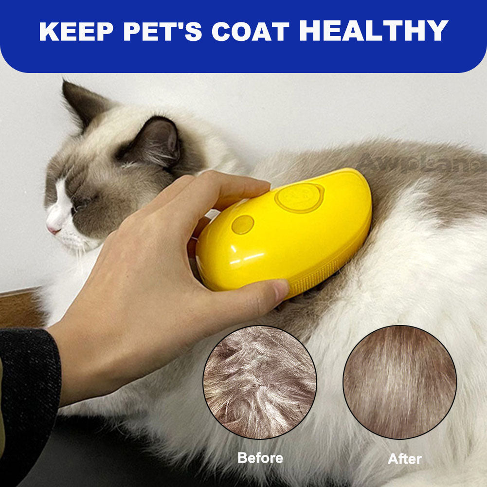 Cepillo para gatos con vapor, lindo cepillo para mascotas con vapor autolimpiante con forma de mango para gatos y conejos