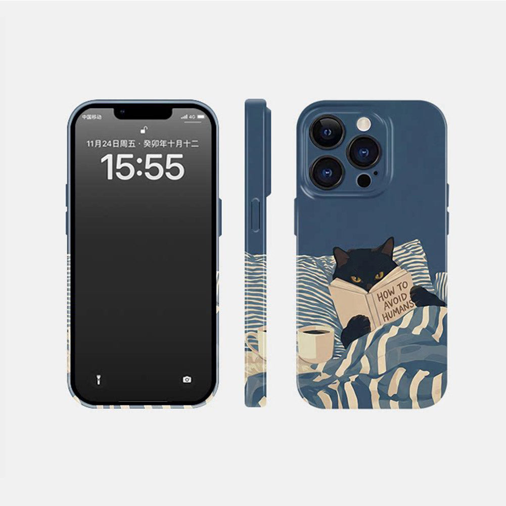 Cute Cat Phone Case for iPhone – Slim Frosted Hard Shell