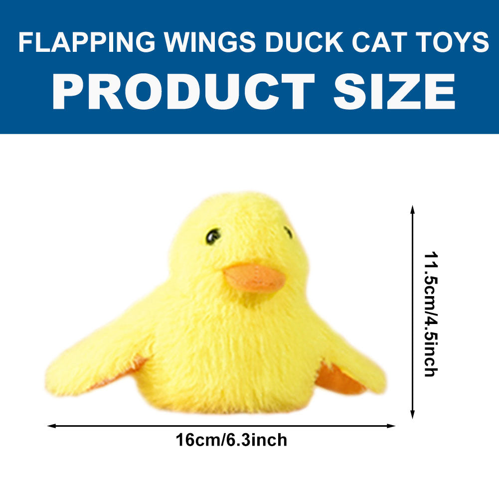 Touch Activated Kitten Duck Plush Toy Interactive Cat Exercise Toys with Lifelike Quack Chirping