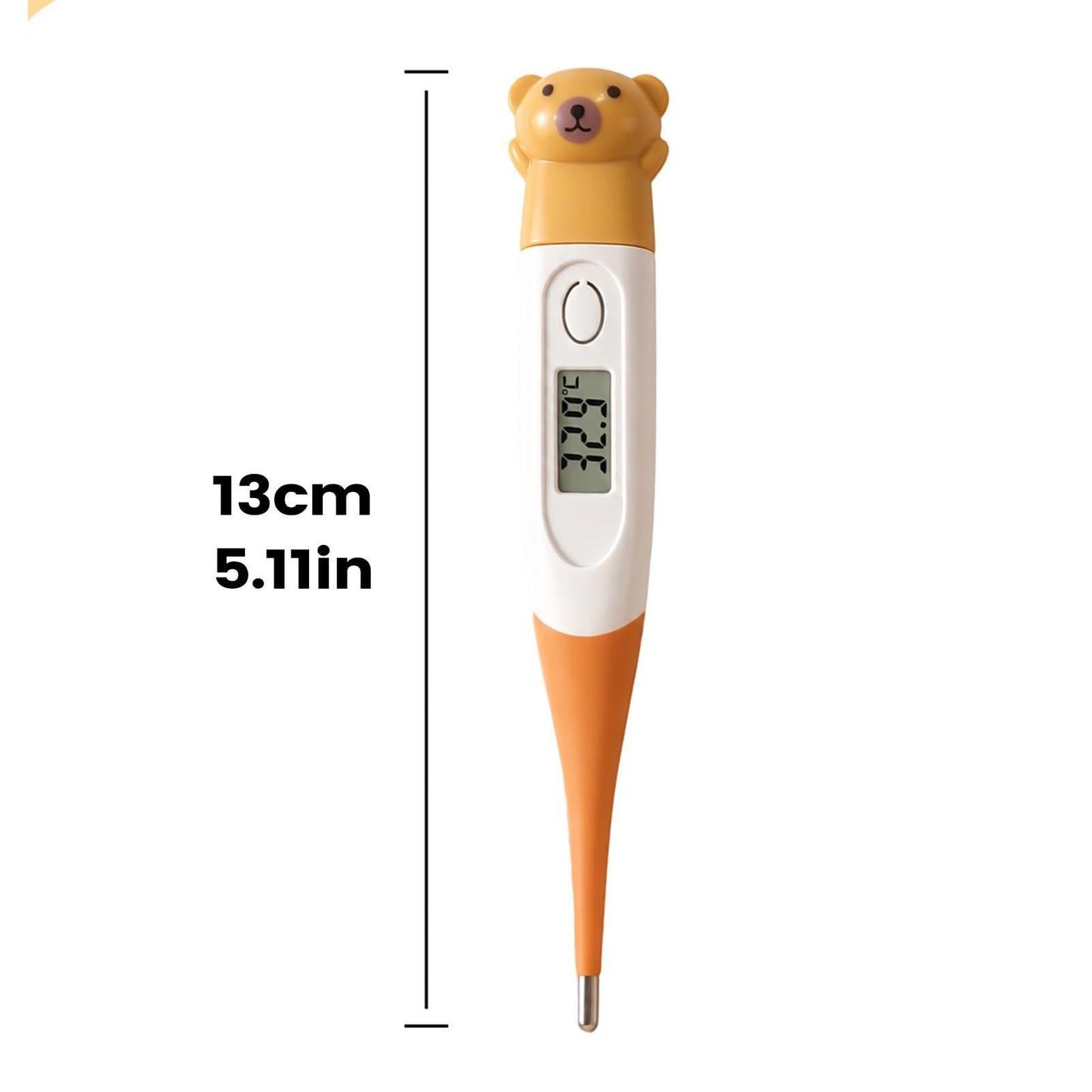 Pet Digital Thermometer for Dogs & Cats – Fast 60-Second Reading, Flexible Soft Tip, Large LCD Display, Waterproof Design