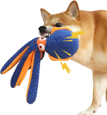 Cute Octopus Plush Squeaky Dog Toys for Indoor Play with Small, Medium and Large Dogs