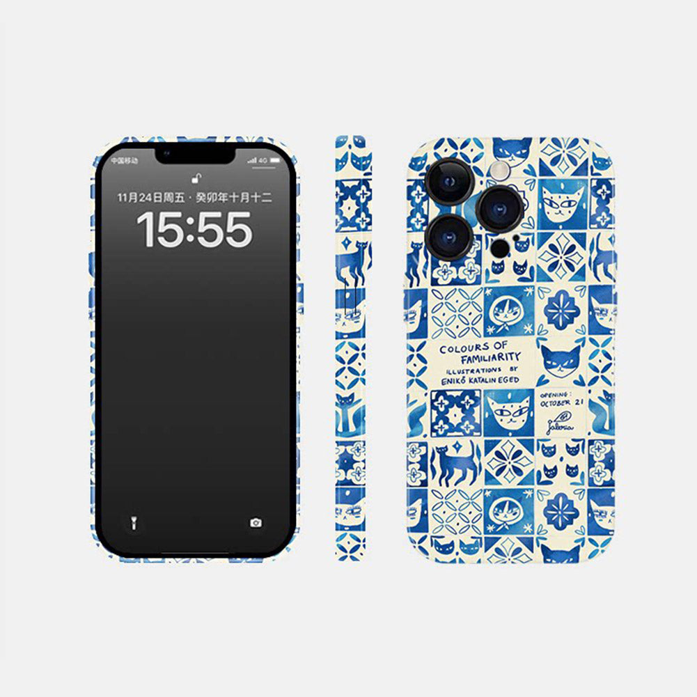 Cute Cat Phone Case for iPhone – Slim Frosted Hard Shell