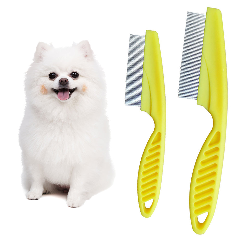 Dog Flea Comb with Fine Tooth for Gently Removes Crust, Mucus, and Tear Stains