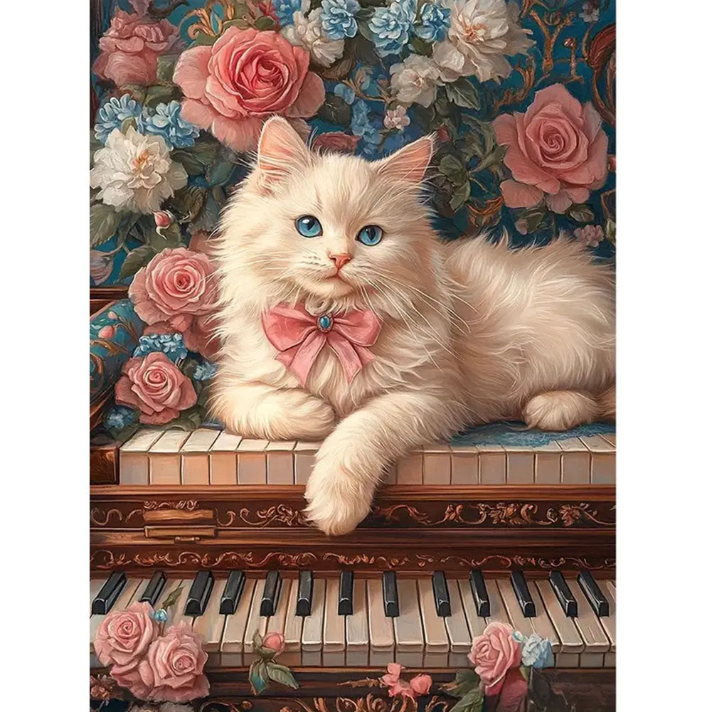 Cat Diamond Painting Kit, 30 × 40 cm