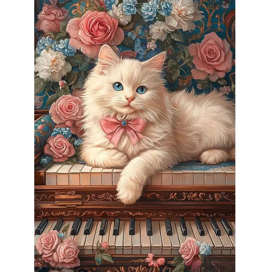 Cat Diamond Painting Kit, 30 × 40 cm