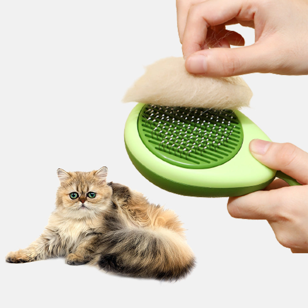 Cute Avocado Shape Dog Brush with Release Button