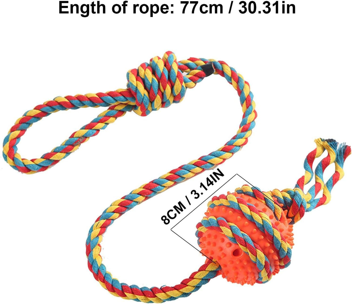 Dog Rope Toys for Aggressive Chewers, Heavy Duty Cotton Rope Dog Toys with Chew Ball