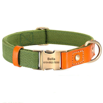 Personalized Dog Collars, Tactical Dog Collar Adjustable Nylon Dog Collar Heavy Duty Metal Buckle for Dog Training and Walking