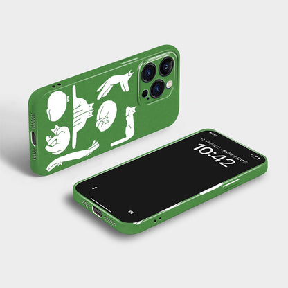 Cute Cat Phone Case for iPhone – Slim Frosted Hard Shell