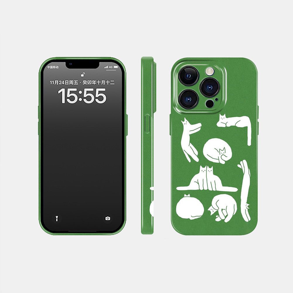 Cute Cat Phone Case for iPhone – Slim Frosted Hard Shell