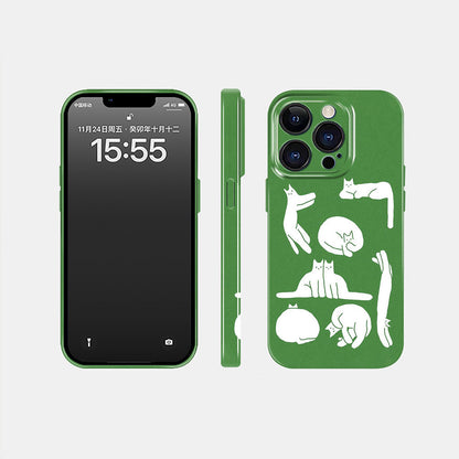 Cute Cat Phone Case for iPhone – Slim Frosted Hard Shell