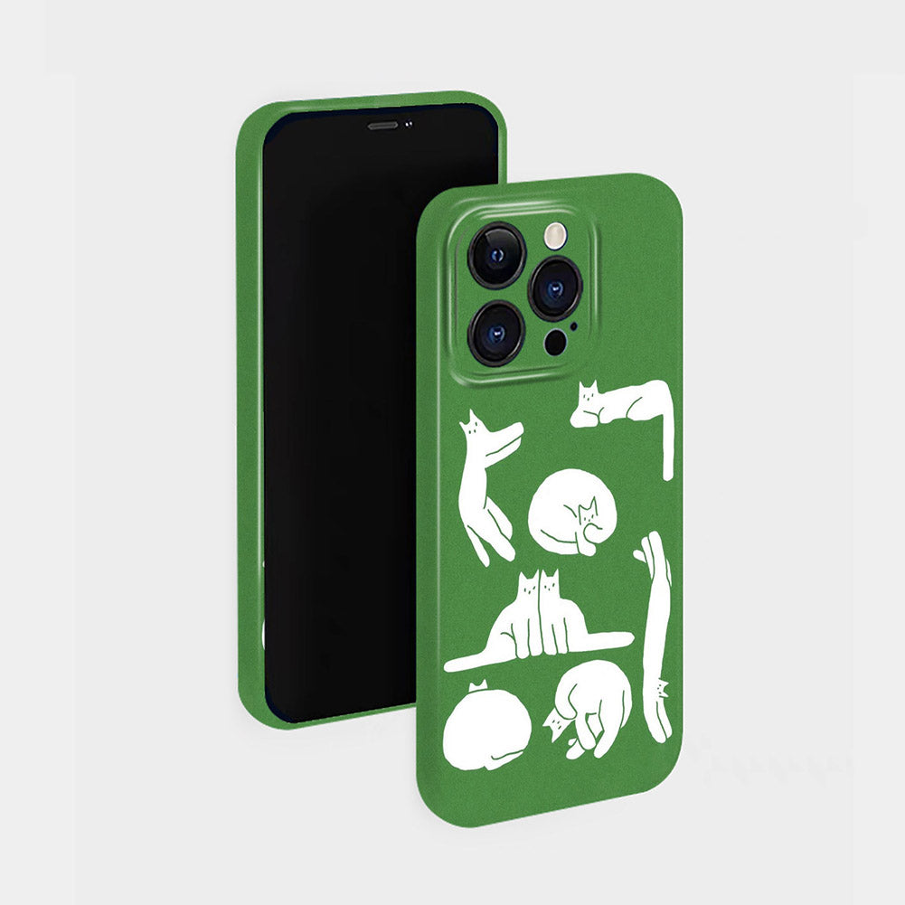 Cute Cat Phone Case for iPhone – Slim Frosted Hard Shell