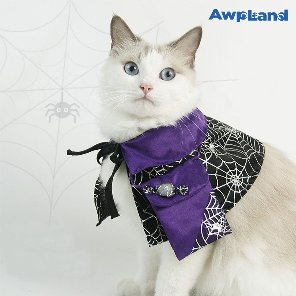 ハロウィン猫マントと魔女帽子、小型犬、中型犬、大型犬、猫用コスプレドレス、パーティーデコレーション