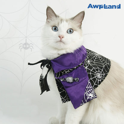 ハロウィン猫マントと魔女帽子、小型犬、中型犬、大型犬、猫用コスプレドレス、パーティーデコレーション