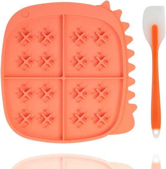 Cute Dinosaur Shape Dog Lick Pad with Suction Cups for Treats, Yogurt, Peanut Butter and Liver Paste