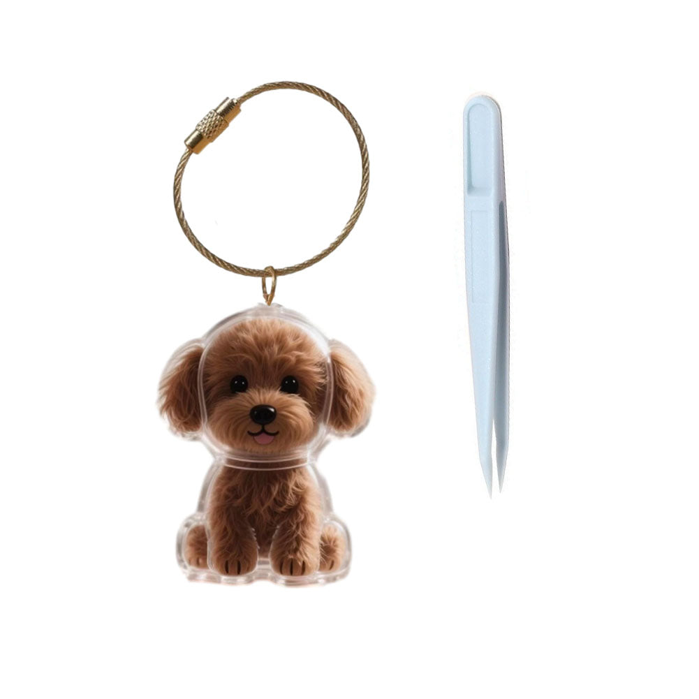 Portable Dog Hairs Storage Bottle with Chain, Memorial Dog Hair Keepsake for Paw Parents