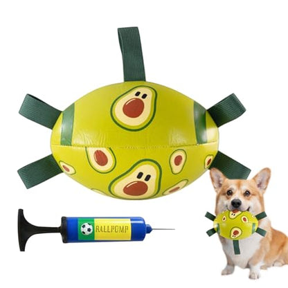 American Football Dog Toy with Tug Straps