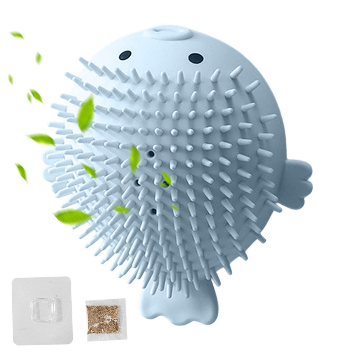 Cute Puffer Fish Cat Corner Groomer with Catnip