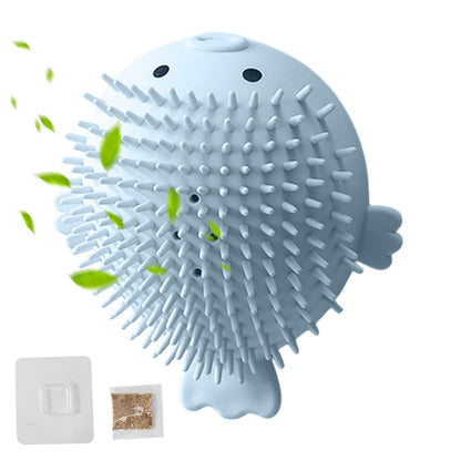 Cute Puffer Fish Cat Corner Groomer with Catnip