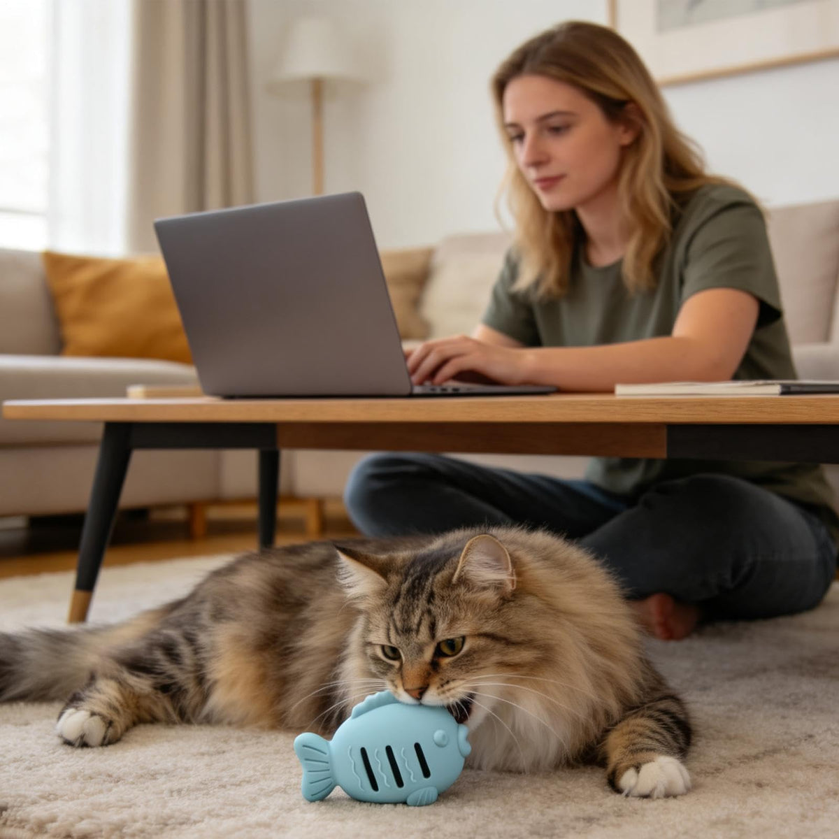 Fish-Shaped Cat Treat Dispenser Toy