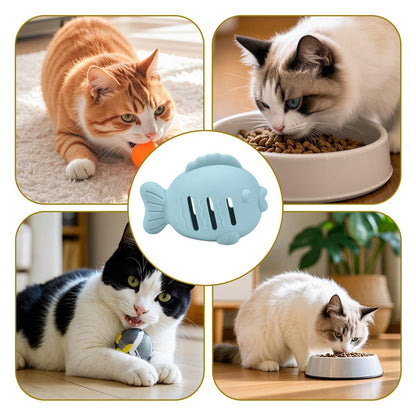 Fish-Shaped Cat Treat Dispenser Toy