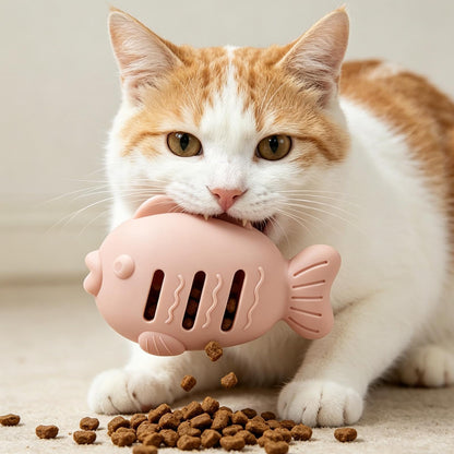 Fish-Shaped Cat Treat Dispenser Toy