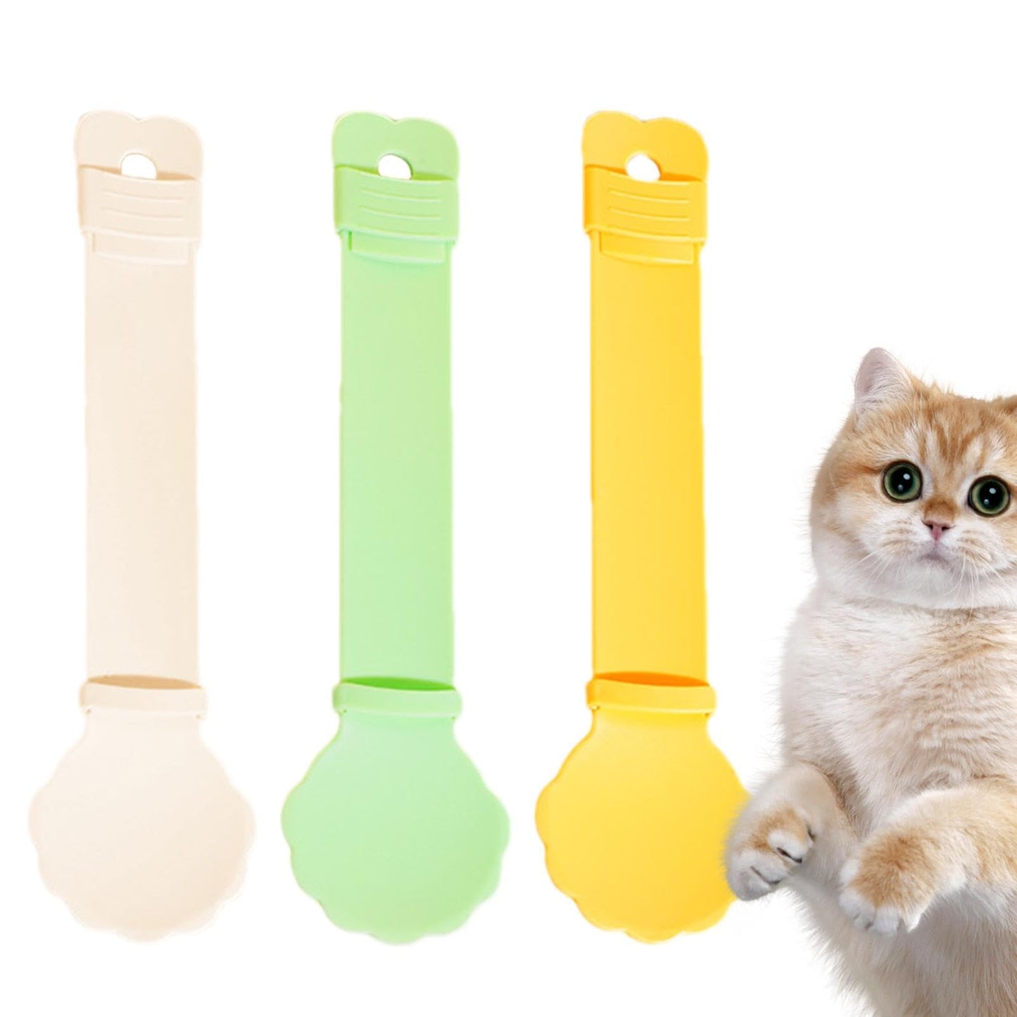 Cat Strip Feeder Spoon 3-Pack – Lickable Cat Treat Feeder for Puree, Wet Food & Squeeze-Up Treats