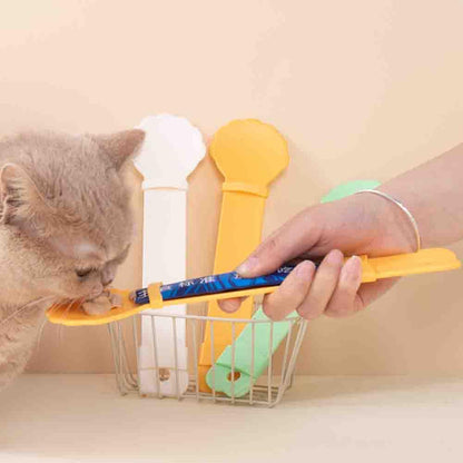 Cat Strip Feeder Spoon 3-Pack – Lickable Cat Treat Feeder for Puree, Wet Food & Squeeze-Up Treats