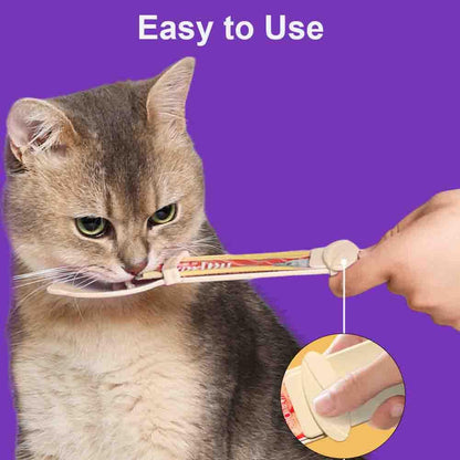 Cat Strip Feeder Spoon 3-Pack – Lickable Cat Treat Feeder for Puree, Wet Food & Squeeze-Up Treats