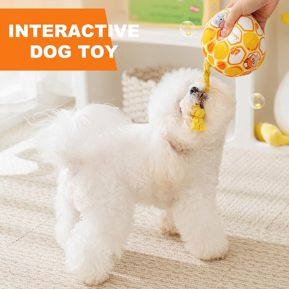 Interactive Squeaky Dog Ball Toy with Rope – Durable Chew Toy for Small & Medium Dogs, Tug, Fetch & Teeth Cleaning