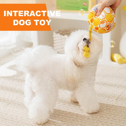 Interactive Squeaky Dog Ball Toy with Rope – Durable Chew Toy for Small & Medium Dogs, Tug, Fetch & Teeth Cleaning