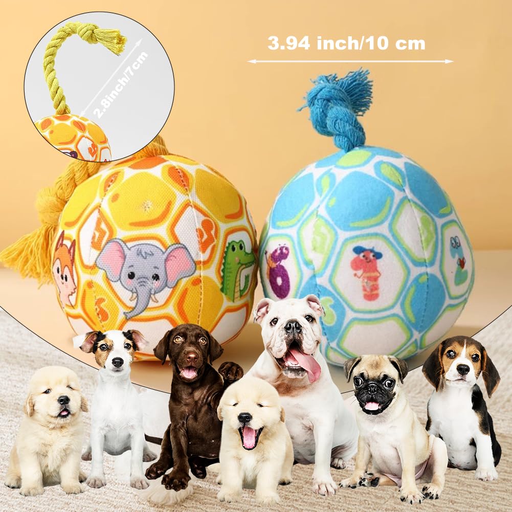 Interactive Squeaky Dog Ball Toy with Rope – Durable Chew Toy for Small & Medium Dogs, Tug, Fetch & Teeth Cleaning