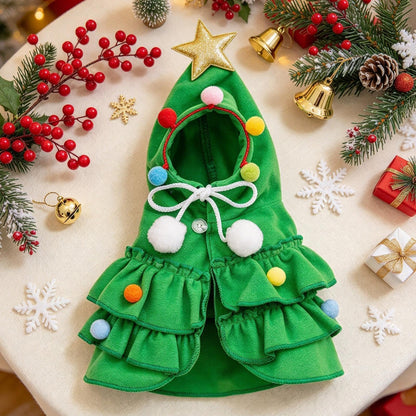Christmas Tree Pet Costume for Cats & Small Dogs