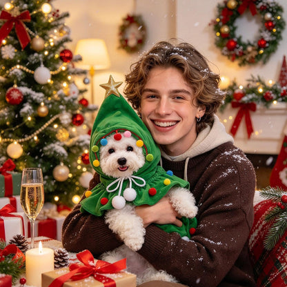 Christmas Tree Pet Costume for Cats & Small Dogs