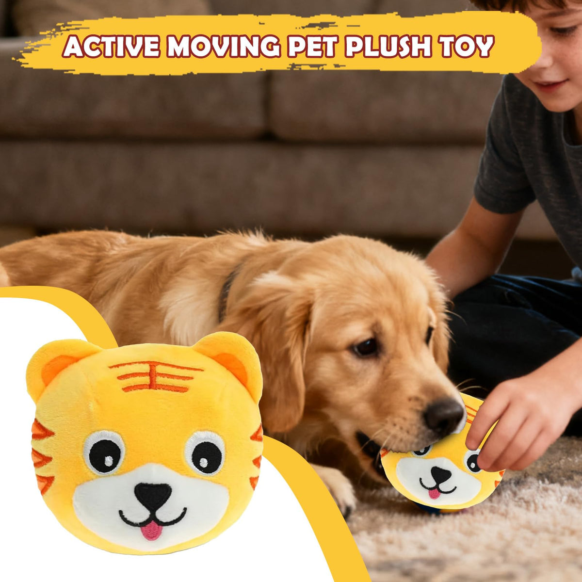 Interactive Jumping Tiger Dog Toy with Recording & Music Modes