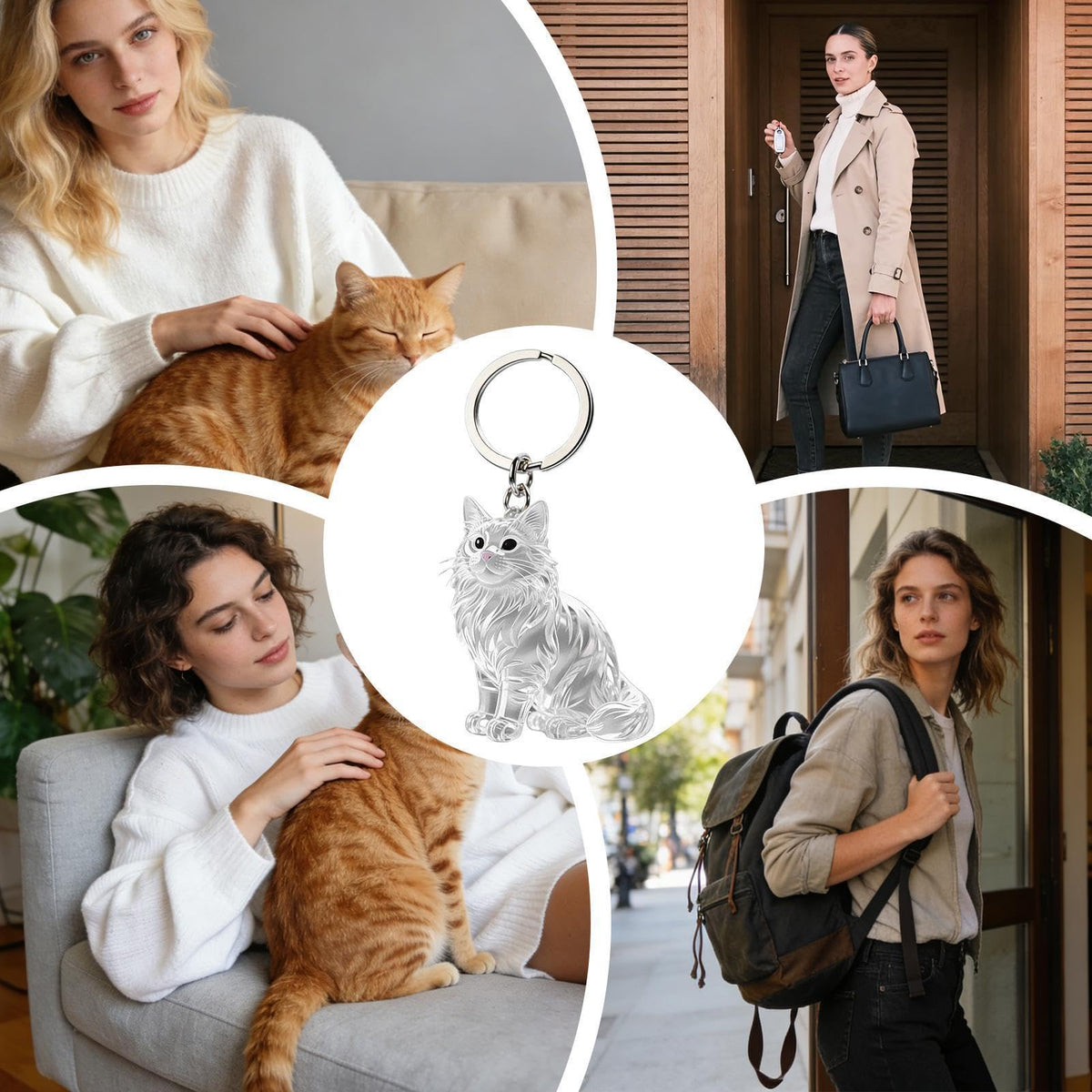 Cat Fur Memorial Bottle Keychain