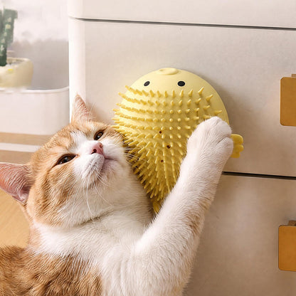 Cute Puffer Fish Cat Corner Groomer with Catnip