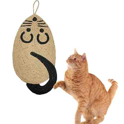 Cat Scratcher Mat,  21.3 X 9.8 Inch Natural Sisal Mouse Shape Cat Scratch Mats