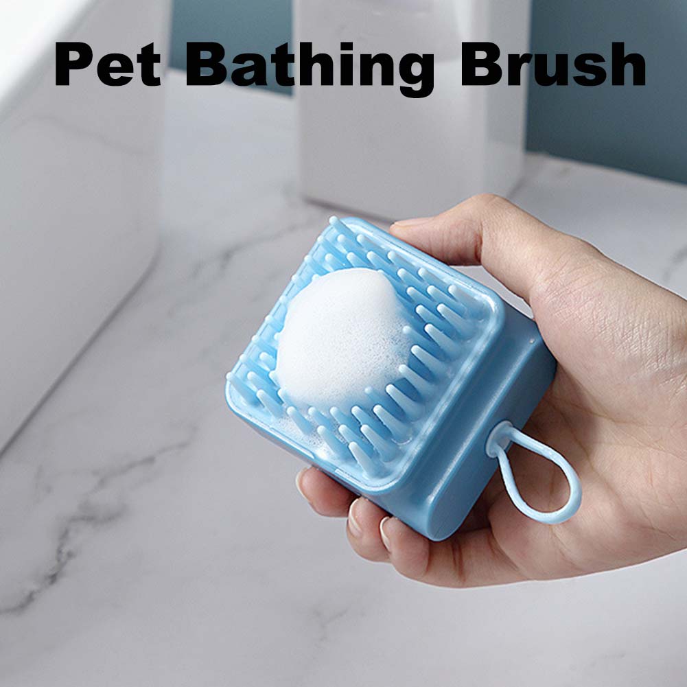 Awpland Hangable Dog Shower Brush with handle for Bathing and Shedding