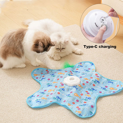 Interactive Cat Toy for Indoor Cats – Automatic Hide and Seek Cat Toy with Moving Feather